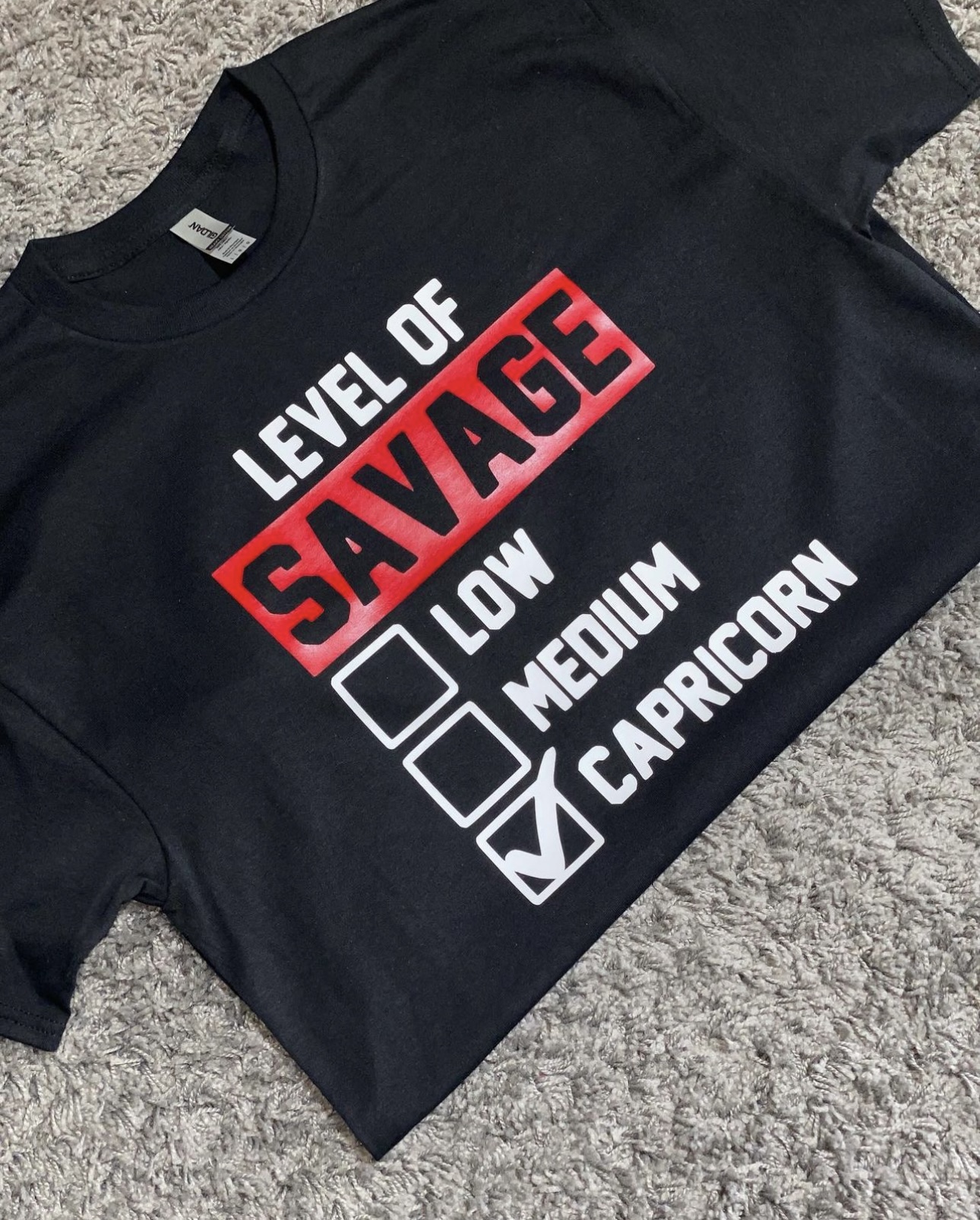 Level of Savage custom tee